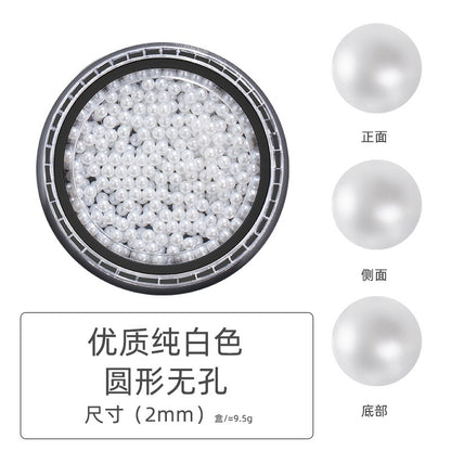 Pearl Box Japanese Simple Mixed Half Round Full Round Box Pearl Nail Jewelry