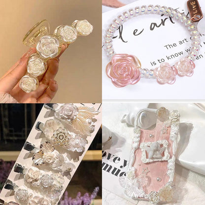 50g Baroque Mixed Designs Diy Homemade Flower Bow Shape Resin Phone Case Decoration ABS Headdress Hair Accessories