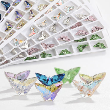 5*8mm/7*12mm New Design Butterfly Rider Fancy Stone K9 Glass Pointback Rhinestone for  DIY Decoration