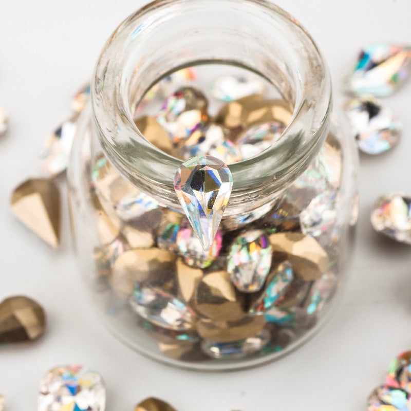 20PCS Multi-shape Crystal Glass Rhinestones Nail Art Rhinestones Ornament Dazzle Rhinestone Nail Paste Rhinestones Diy Ornament Accessory Material
