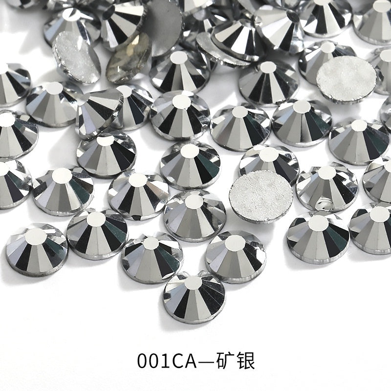 288pcs/6mm Flat Round Nail Rhinestone DIY Phone Case Accessories Rhinestone Stick Crystal