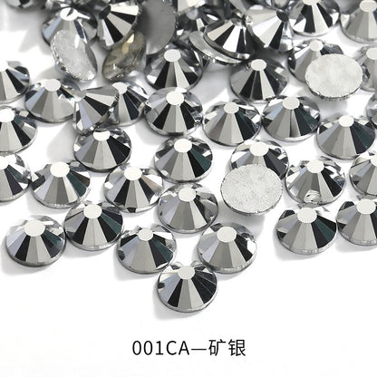 288pcs/6mm Flat Round Nail Rhinestone DIY Phone Case Accessories Rhinestone Stick Crystal