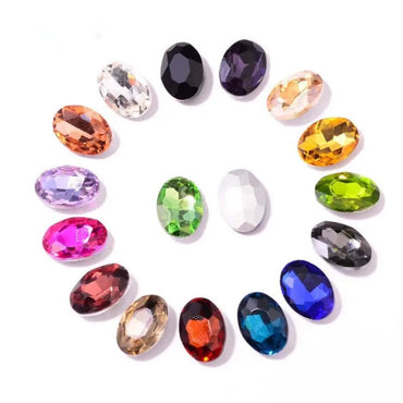 10*14/13*18mm K9 Quality Oval Crystal High Top Bottom Diamond Shiny Diy Clothing Jewelry Accessories