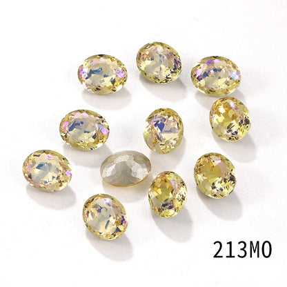 Candy Color 8*10/10*14mm Transparent Oval Crystal Nest Surface K9 Rhinestone Costume Jewelry Production