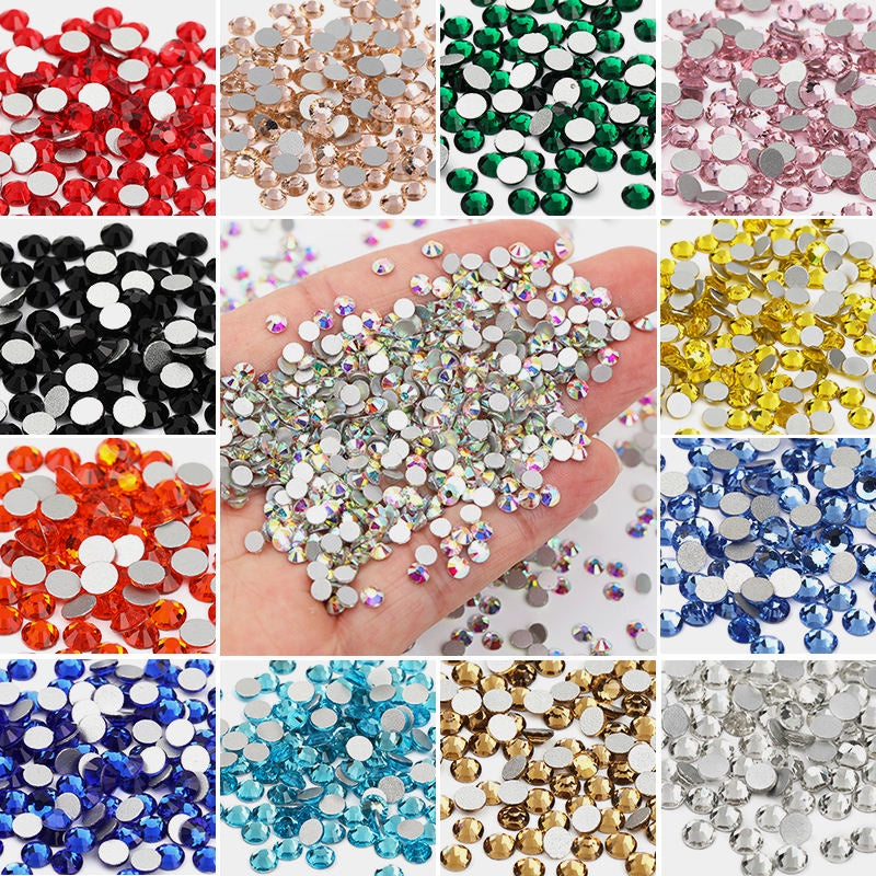 1440pcs/5mm Flat Round Nail Rhinestone DIY Phone Case Accessories Rhinestone Stick Crystal