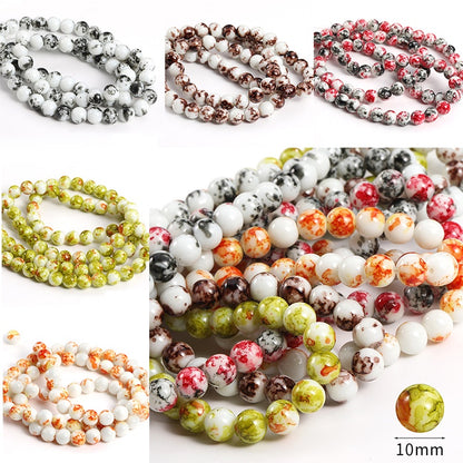 10mm Ceramics Round Beads Perforated Bead Necklace Bracelet Accessories for DIY Jewelry Making