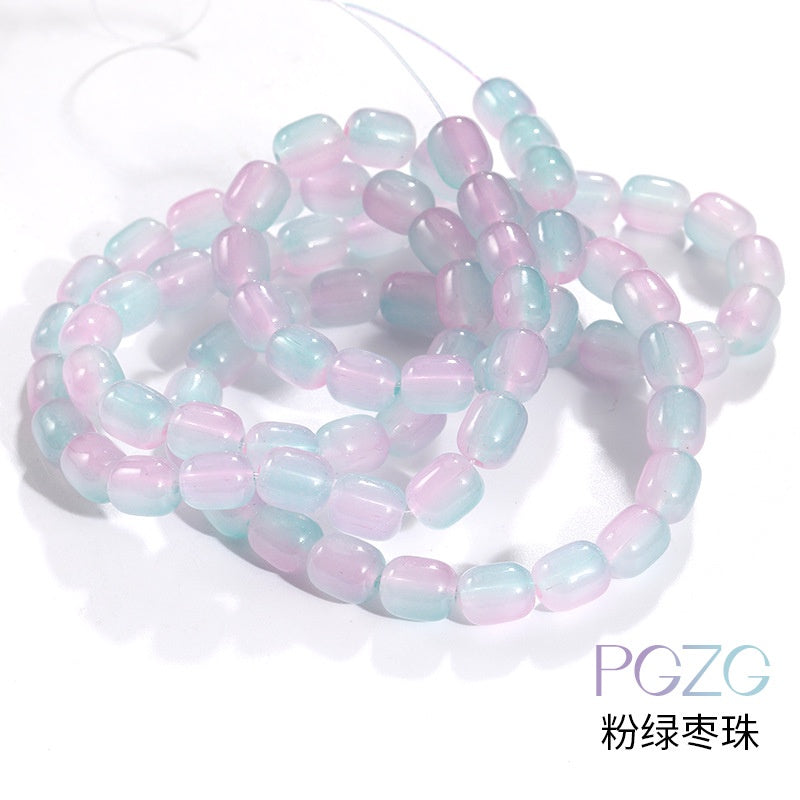 Two-color Date Bead Handmade Loose Bead Through Hole Bead DIY Bracelet Necklace Accessories