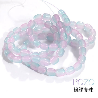Two-color Date Bead Handmade Loose Bead Through Hole Bead DIY Bracelet Necklace Accessories