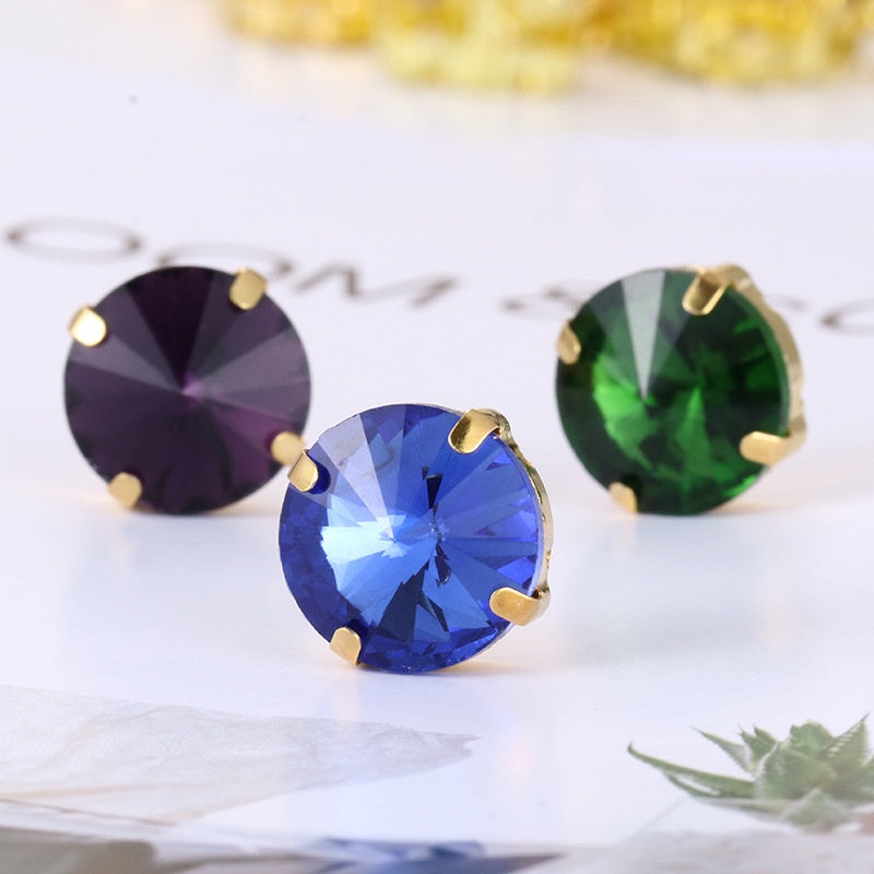 8/10mm Round Shape Crystal Rhinestone Sew On Gold Claw Rhinestone for Clothing Accessories
