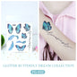 Butterfly Tattoo Sticker Waterproof Glitter Butterfly Princess Face Sticker
