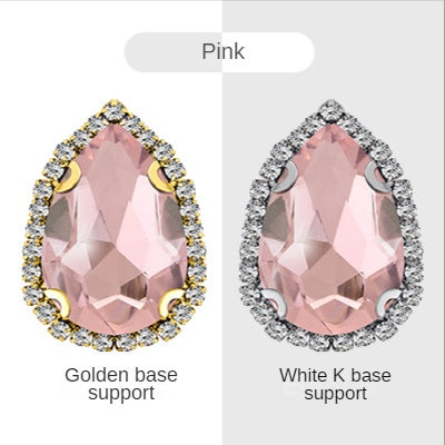 7*10mm 10pcs Water Drop Claw Rhinestone Crystal Buckle Claw Rhinestone Encircling Edge Claw Chain Diy Headdress Hair Accessories Footwear Accessories