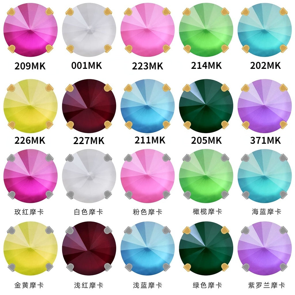 10PCS Sewing Crystal Mocha Rivoli Claw Sew On Rhinestone For Clothes Decoration