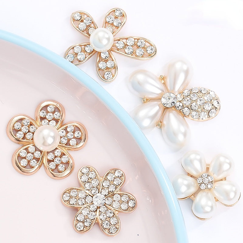 Crocs Accessories Pearls Girls Alloy Rhinestone Hair Accessories DIY Handemade