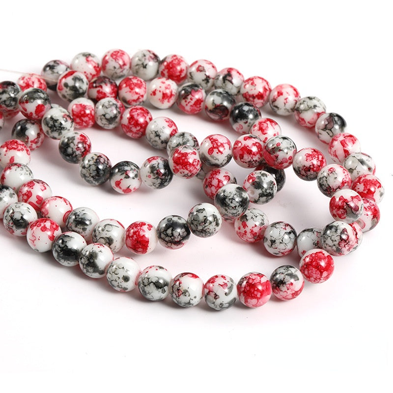 10mm Ceramics Round Beads Perforated Bead Necklace Bracelet Accessories for DIY Jewelry Making