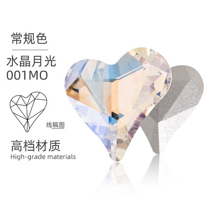High-quality Crooked Peach Heart crystal glass rhinestones abnormity rhinestones diy ornament accessories rhinestone nail paste rhinestones material
