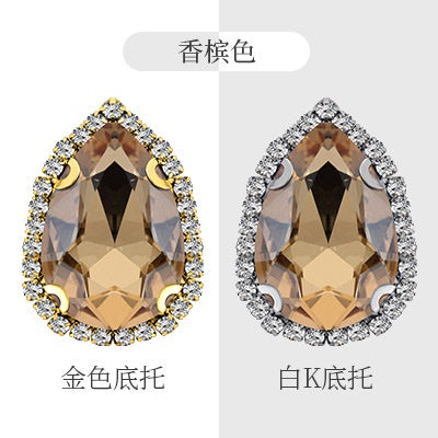 10×14mm 10pcs Water Drop Claw Rhinestones Crystal Buckle Claw Rhinestones Girdle Edge Claw Chain Diy Headdress Hair Accessories Footwear Clothing Accessories