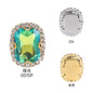 Shiny Rhinestone with Golden Bottom 13*18mm 10pcs Dazzling Setting Crystal for DIY Garment Clothing Shoes Bags Accessories