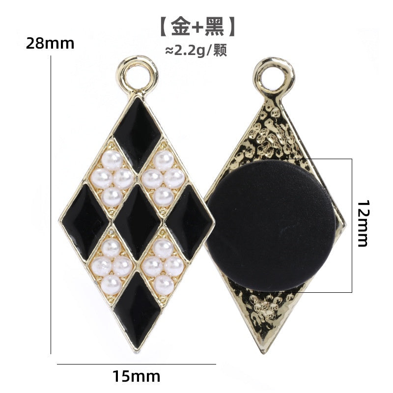 Crocs Diy Accessories Alloy Pearl Checker Series Garden Shoes Buckle Decorative Buckle