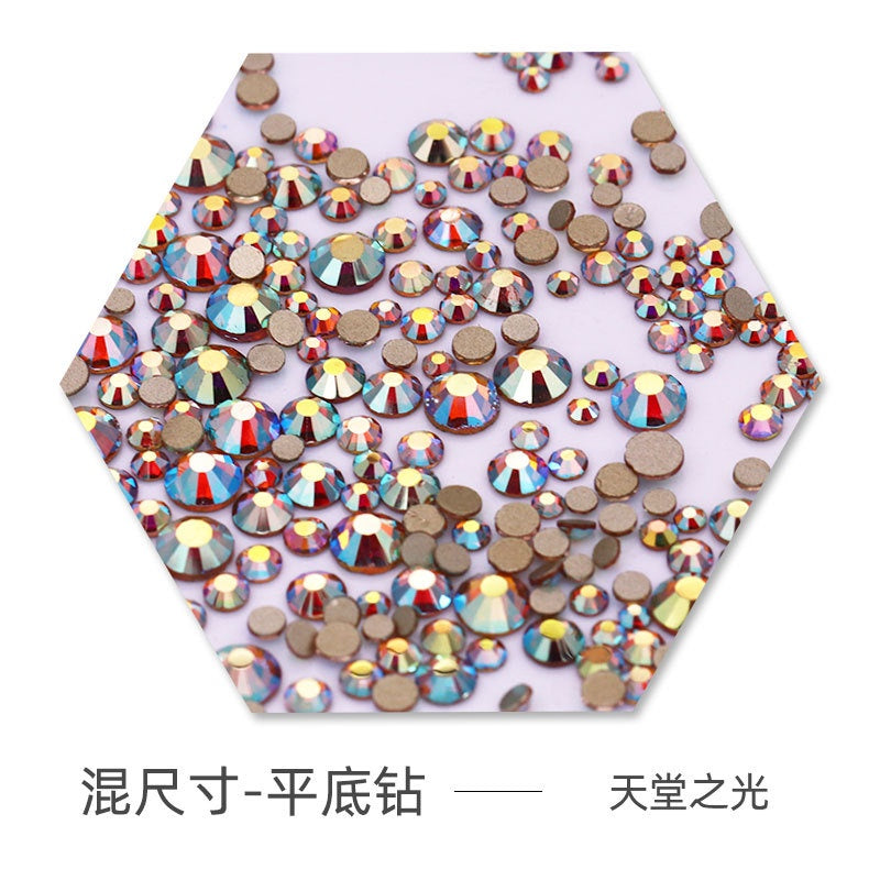 Size Size Mixed Nail Rhinestone International Trade A Flat Glass Crystal Mobile Phone Diy Stick Rhinestone Violent Bear Stick