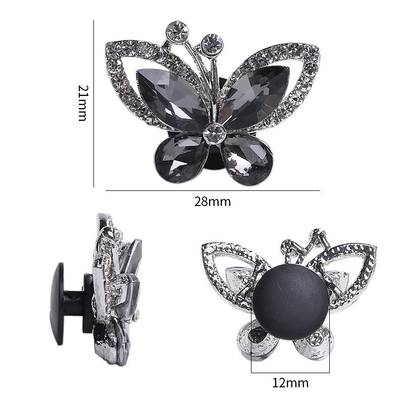 Crystal Butterfly Shoe Buckle Cross Crocs Accessories Diy Garden Shoes Shoes Flower Work Word Buckle Accessories