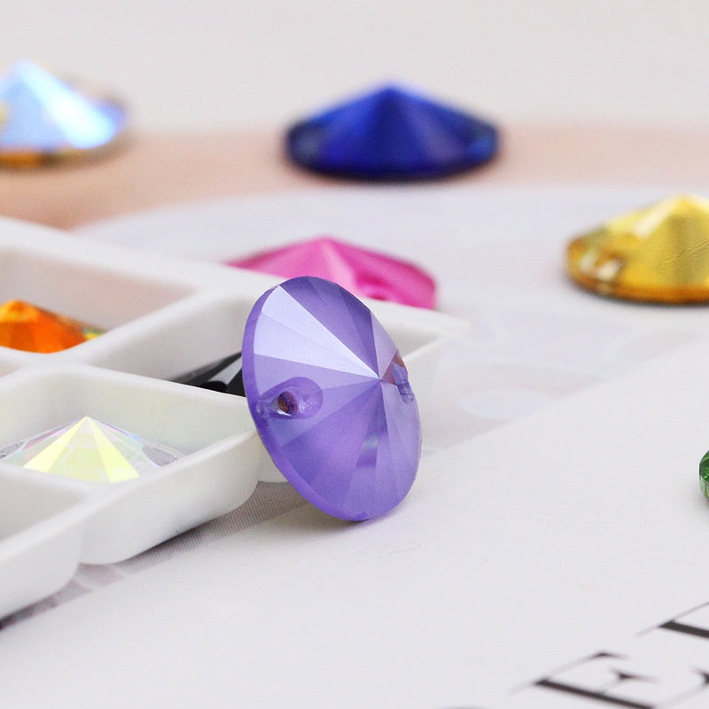 8mm 10pcs Flat-bottomed Hand Stitched Rhinestones Satellite Crystal Glass Rhinestones Flat Buckle