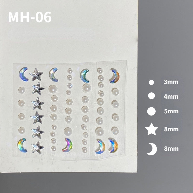 Butterfly Rhinestone Tear Eye Paste Pearl Glue Eyebrow Paste Eye Paste Forehead Face Paste Rhinestone Resin Gem Nail DIY