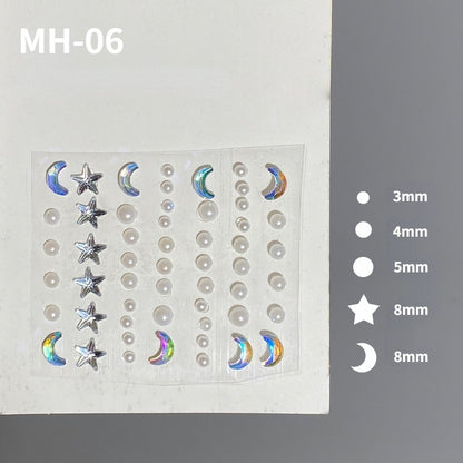 Butterfly Rhinestone Tear Eye Paste Pearl Glue Eyebrow Paste Eye Paste Forehead Face Paste Rhinestone Resin Gem Nail DIY
