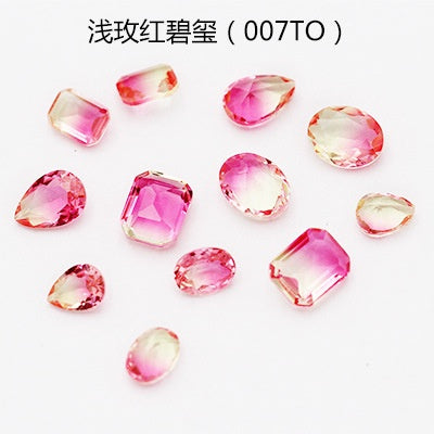 10Pcs Elliptic shape Special Color Gradient Nail Rhinestones Diy Accessories Nail Jewelry Materials