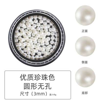 Pearl Box Japanese Simple Mixed Half Round Full Round Box Pearl Nail Jewelry