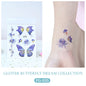 Butterfly Tattoo Sticker Waterproof Glitter Butterfly Princess Face Sticker