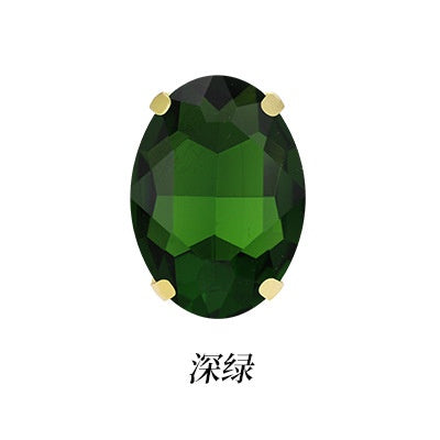 8*10mm 10*14mm Oval Shape Sew on Rhinestone with Gold Claw Jewelry Handmade Crystal DIY Clothing Garment Rhinestones