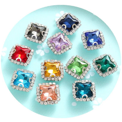 10pcs 8mm Sew on Crystal Rhinestone with Gold/Sliver Claw Crystal for Clothing Garment Diy Headdress Accessories