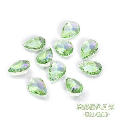 8*13mm Drop Shape Shiny Moonlight Crystal Nail Art Glass Transparent Rhinestone for DIY Phone Case Decoration