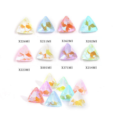 18mm Triangle Shiny Mocha Crystal 18mm Glass Rhinestone Colorful Stones Clothing Jewelry Accessories