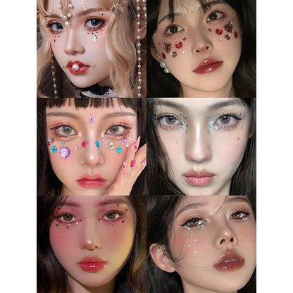 Colorful Super Shiny Rhinestone Stickers for Masquerade Parties DIY Makeup Kit