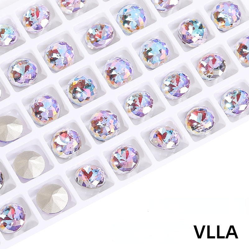 8mm/10mm Shiny Round K9 Fancy Crystal Nail Art Rhinestone for DIY Jewelry Making