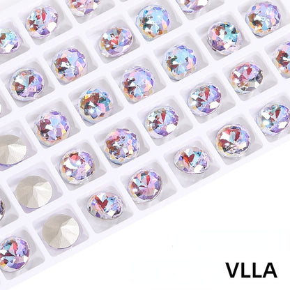 8mm/10mm Shiny Round K9 Fancy Crystal Nail Art Rhinestone for DIY Jewelry Making