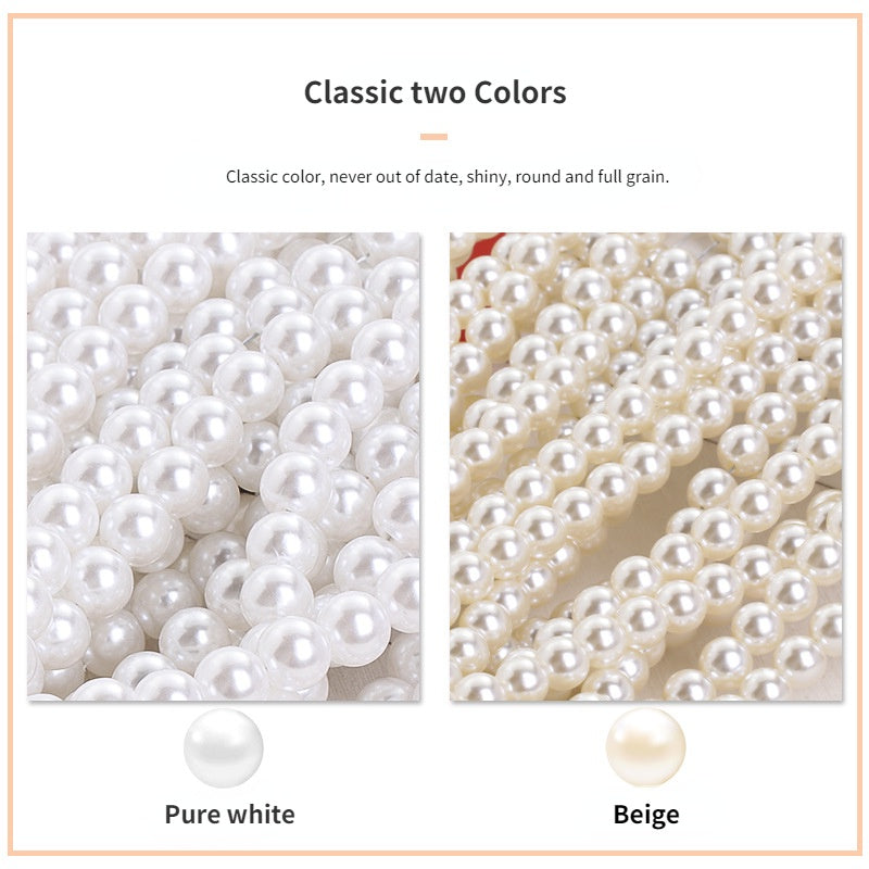 Pearl Multi Specification 3/5/6/8/10mm High Gloss Water Polished Imitation Pearl Can Perforate DIY Bracelet Necklace Accessories