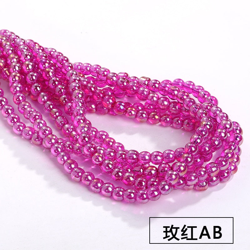 Imitation Jade Glass Bead Electroplating Beading DIY Handmade Beading Loose Bead Jewelry Accessories Accessories
