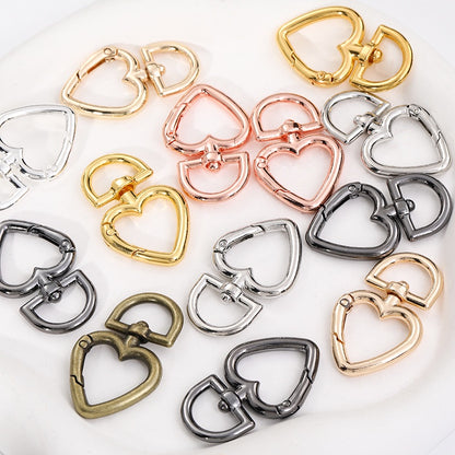 Metal Peach Heart Love Spring Buckle Keychain Dog Buckle Rope Buckle Diy Plush Doll Bag Hanging Ornament Accessories Pendant