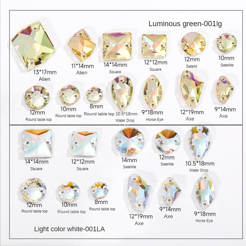 Non-fading Flat Bottom Rhinestone Water Drop Hand Seam Rhinestone Super Bright AB Color Rhinrhinee White Box Pack Whole Piece Packaging