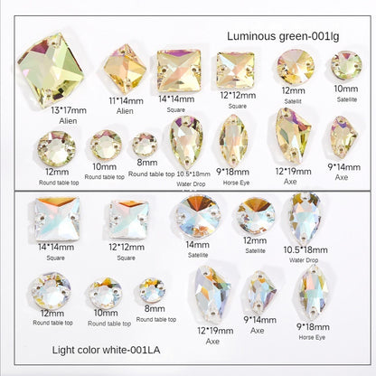 Non-fading Flat Bottom Rhinestone Water Drop Hand Seam Rhinestone Super Bright AB Color Rhinrhinee White Box Pack Whole Piece Packaging