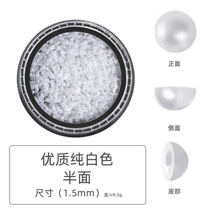 Pearl Box Japanese Simple Mixed Half Round Full Round Box Pearl Nail Jewelry