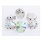8/10/12/14/16/18mm Round Crystal with Silver Claw Glass Stone Sew on Rhinestone for Clothes Accessory