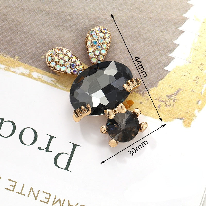 Fashion Cute Rabbit 30*44mm Crystal Rhinestone Bunny DIY Jewelry Accessories for Phone Case
