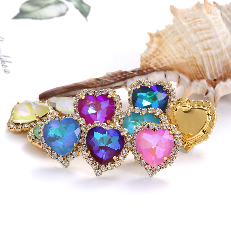 Love Mocha AB Crystal Buckle Glass Claw Rhinestones Girth Edge Hand Seam Drill Diy Clothing Accessories Material