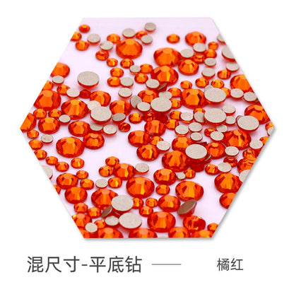 Size Size Mixed Nail Rhinestone International Trade A Flat Glass Crystal Mobile Phone Diy Stick Rhinestone Violent Bear Stick