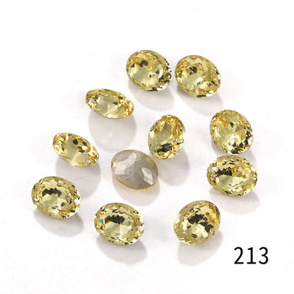 Candy Color 8*10/10*14mm Transparent Oval Crystal Nest Surface K9 Rhinestone Costume Jewelry Production