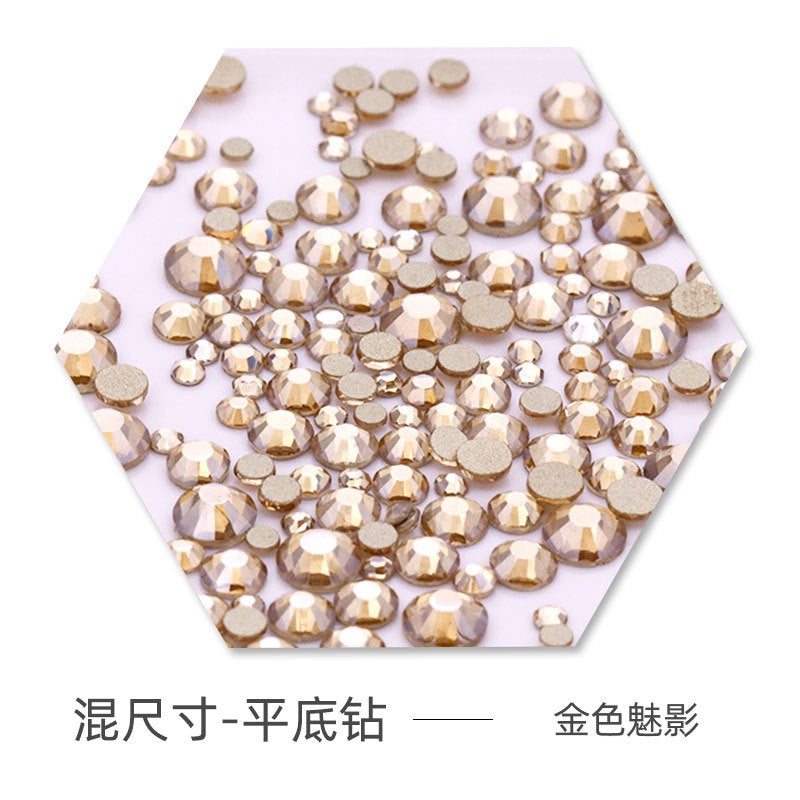 Size Size Mixed Nail Rhinestone International Trade A Flat Glass Crystal Mobile Phone Diy Stick Rhinestone Violent Bear Stick