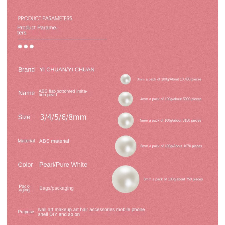 Imitation Pearl Semi-round Pearl Perforated Pearl Jewelry Materials Clothing Accessories Fake Pearl Jewelry Accessories